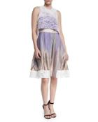 Sleeveless Crop-top Dress, Midnight Purple