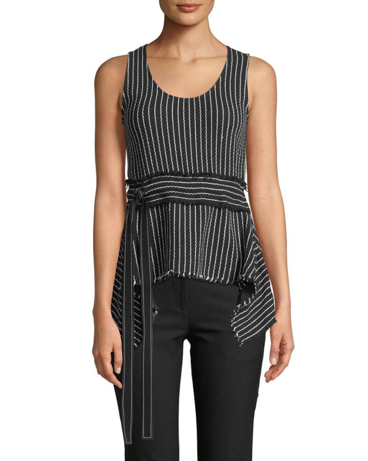 Scoop-neck Belted
