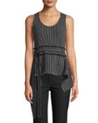 Scoop-neck Belted