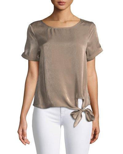 Satin Tie-hem Blouse