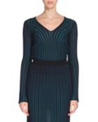 Fitted Long-sleeve V-neck