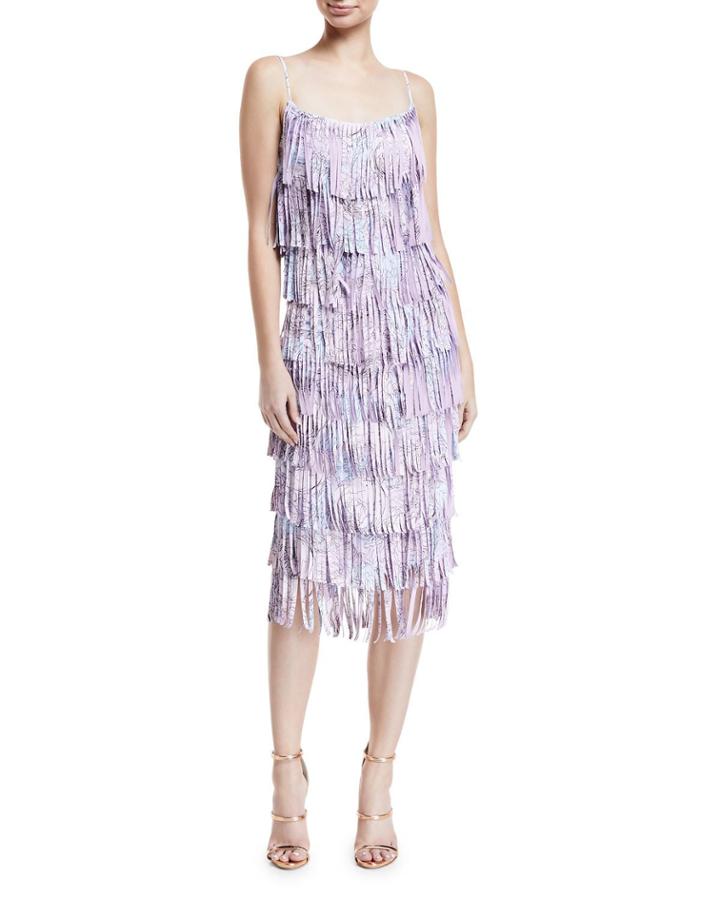 Pippa Tiered Fringe Sleeveless Cocktail Dress