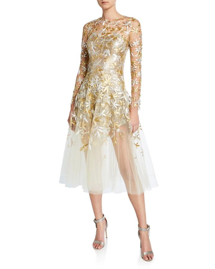 Golden-leaf Cocktail Dress