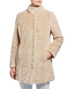 Stand-collar Faux-fur Wubby Coat