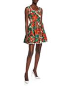 Geranium Sleeveless Cotton Poplin Fit-&-flare