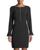 Pearl-trim Ruffle-sleeve