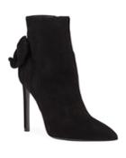 Suede Bow Stiletto Booties