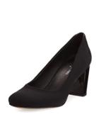 Palace Crepe Chunky-heel Pump, Black