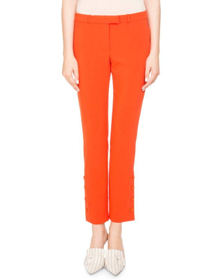 Tristan Cropped Button-trim Pants