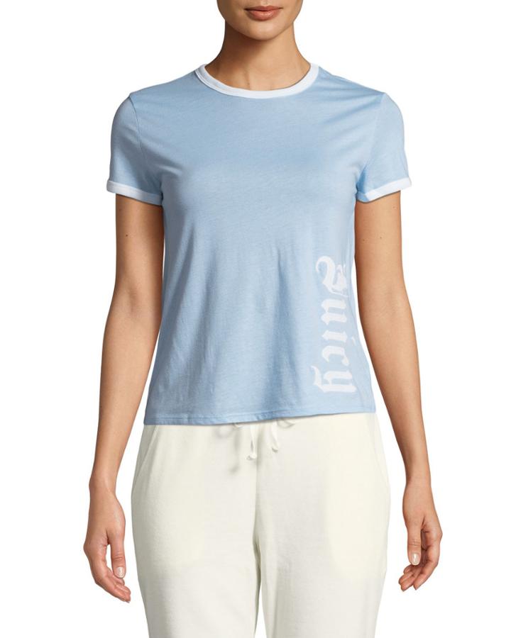 Embroidered Logo Cotton Ringer Tee