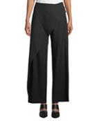 Draped-front Wide-leg Pants