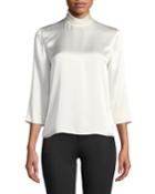 Mock-neck Silk