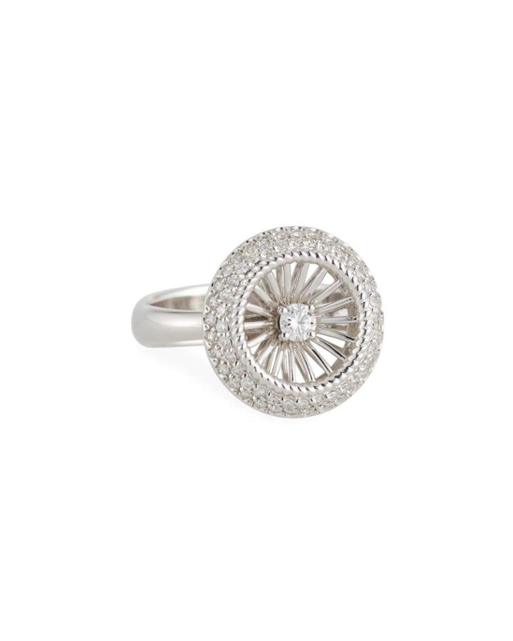 18k Art Nouveau Round Diamond Ring,