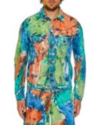Men's Slim-fit Denim Multicolor Jacket