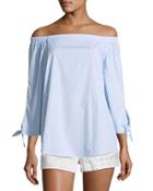 Bow-cuff Off-the-shoulder Top