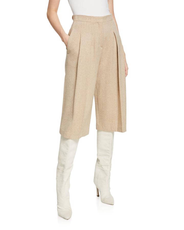 Cropped Wool Culotte Pants