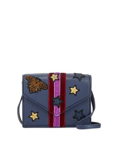 Felix Bee Patch Crossbody Bag, Navy/dark Red