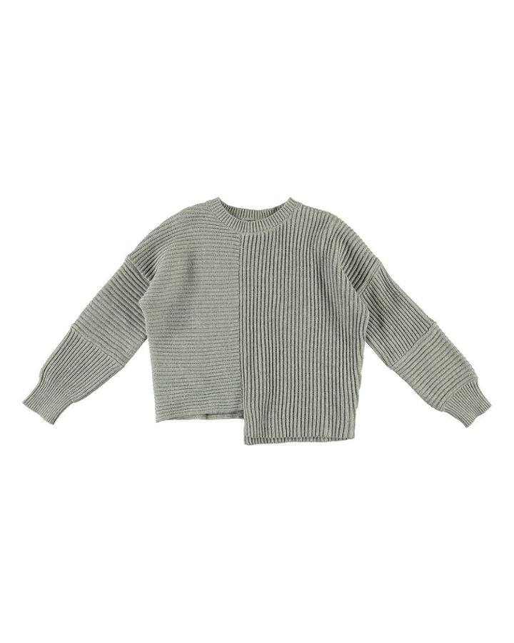 Asymmetrical Knit Notch Hem Sweater,
