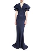 Bondage Jersey Capelet, Navy