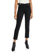 Zoey Belted Cropped Straight-leg Jeans
