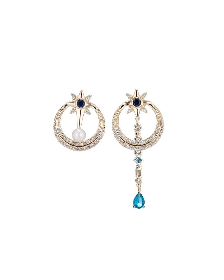Baliey Mismatch Crystal Hoop Earrings