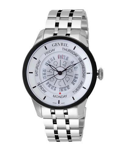 45mm Columbus Circle Men's Two-tone Bracelet Watch, Black