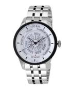 45mm Columbus Circle Men's Two-tone Bracelet Watch, Black