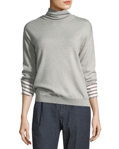 Cashmere Mock-neck Layered