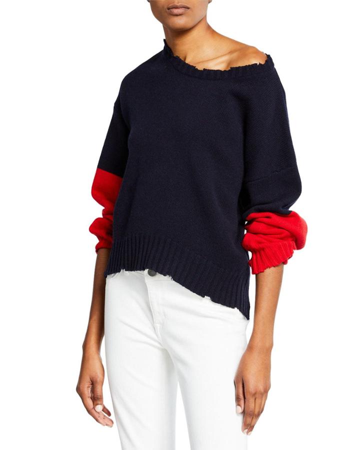 Distressed Colorblock Wool