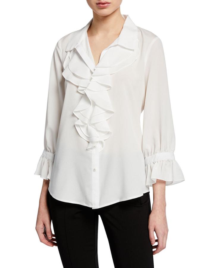 Bell-sleeve Ruffle Blouse