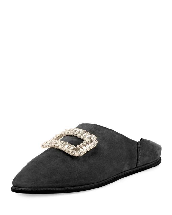 Viv Strass Buckle Suede Fold-down