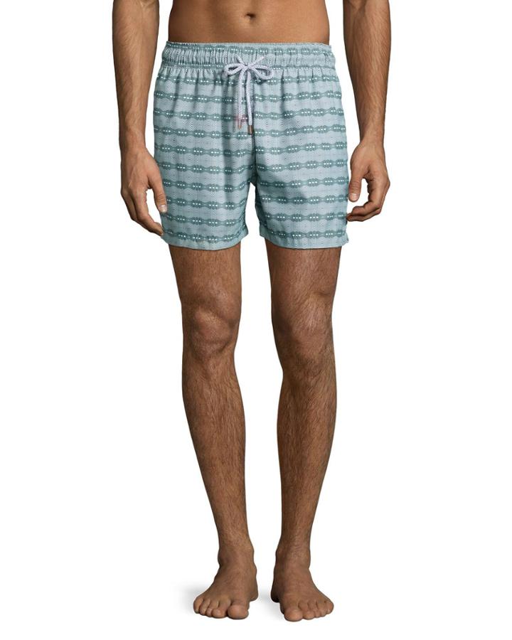 Guillauche Ball Printed Swim Trunks, Green