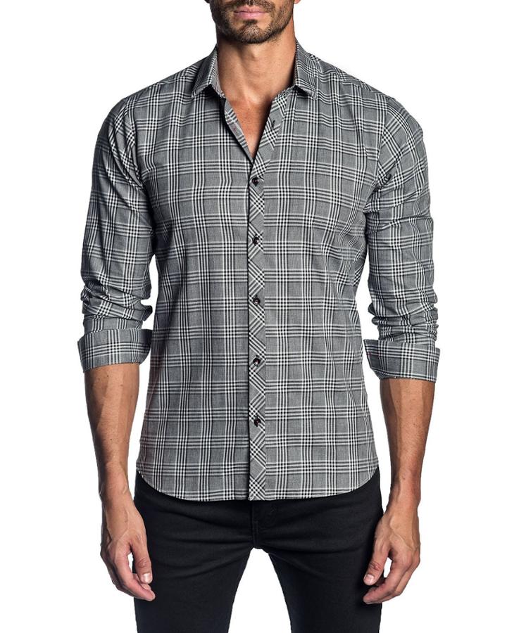 Men's Semi-fitted Glen Plaid Button-down