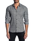 Men's Semi-fitted Glen Plaid Button-down