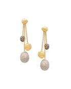 Africa 18k White Sapphire Triple-drop Earrings
