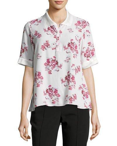 Floral-print Trapeze Polo