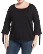Tunneled-bow-sleeve Knit Top,