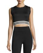 Cropped Muscle Tank, Black