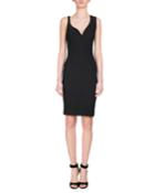 Sleeveless Sweetheart Pencil Dress, Black