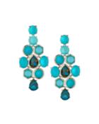 Rock Candy Prong & Bezel Cascade Earrings In Turquoise