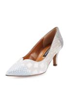Kiarra Multi-fabric Low-heel Pump, Taupe