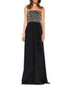 Strapless Beaded Bodice Gown