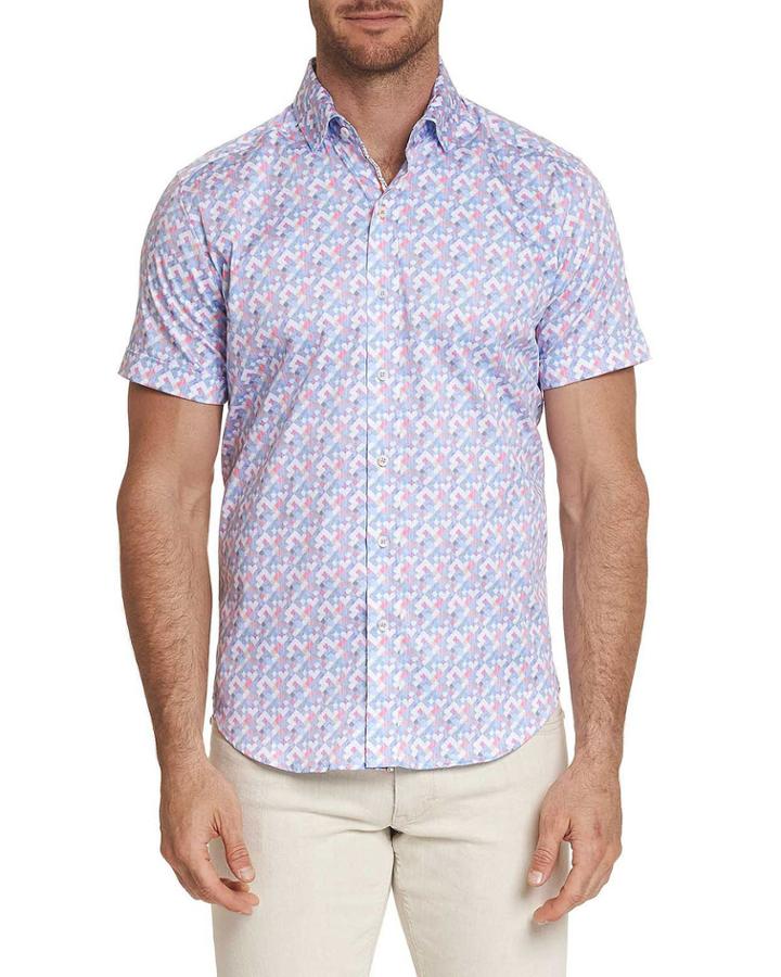 Men's Banner Trim Fit Graphic-print Short-sleeve