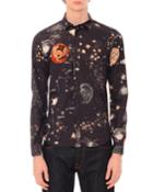 Cosmos-print Button-down Woven
