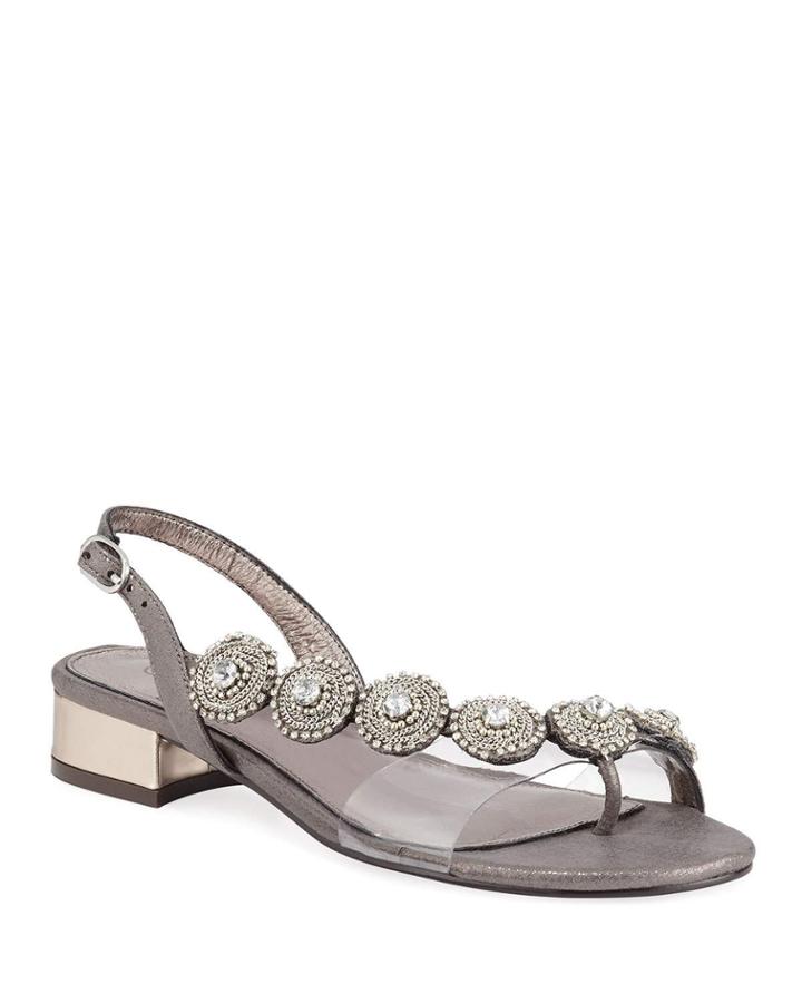 Dezy Embellished Medallion Slingback