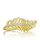 Penny Preville 18k Yellow Gold Diamond Feather Ring, Women's
