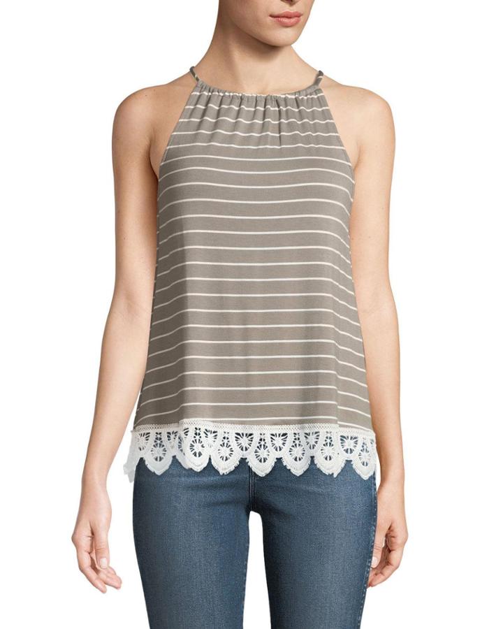 Halter-neck Striped
