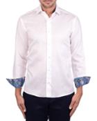Men's White Paisley Jacquard