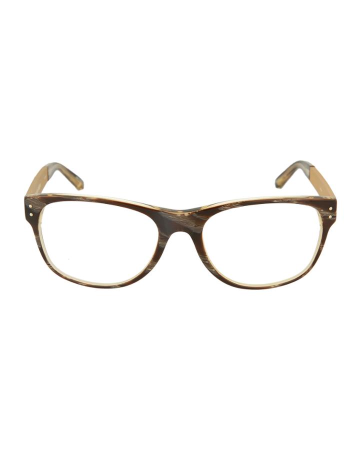 Acetate/snakeskin/titanium Rectangle Optical Glasses