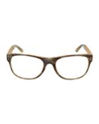 Acetate/snakeskin/titanium Rectangle Optical Glasses